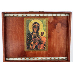 Skrzynka na dewocjonalia. Matka Boska Częstochowska