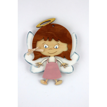 Drewniany mały aniołek dziewczynka