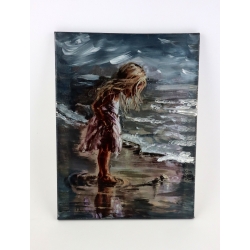Obraz na płótnie "Dziewczynka na plaży"