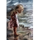 Obraz na płótnie "Dziewczynka na plaży"