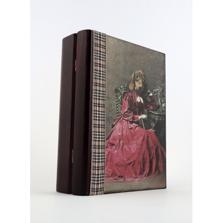 Skrzynka w formie książki z humorystycznym motywem psa.