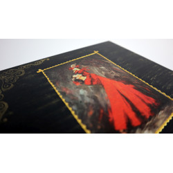 Skrzynka Czarna z Pepitką i Flamenco - Ręcznie Wykonana Elegancja