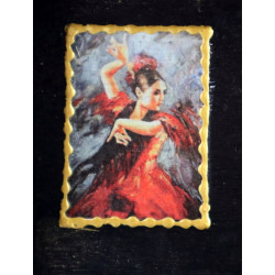 Skrzynka Czarna z Pepitką i Flamenco - Ręcznie Wykonana Elegancja