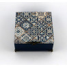 Elegancka, granatowa, krzynka, szkatułka z motywem Azulejos