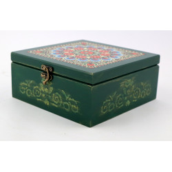 Skrzynka boho zielona - prezent dla nauczycielki i nie tylko