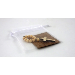 Różaniec w woreczku podziękowanie dla gości na Komunię Świętą