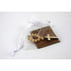 Różaniec w woreczku podziękowanie dla gości na Komunię Świętą