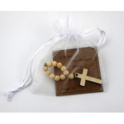 Różaniec w woreczku podziękowanie dla gości na Komunię Świętą