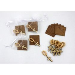 Różaniec w woreczku podziękowanie dla gości na Komunię Świętą