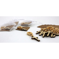 Różaniec w woreczku podziękowanie dla gości na Komunię Świętą