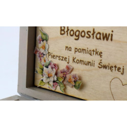 Mini szkatułka z grawerem – drewniane pudełko na prezent, zamykane